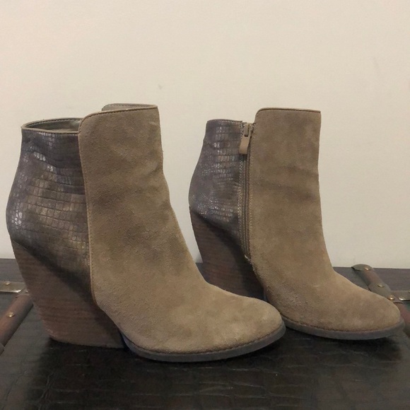 volatile snakeskin booties